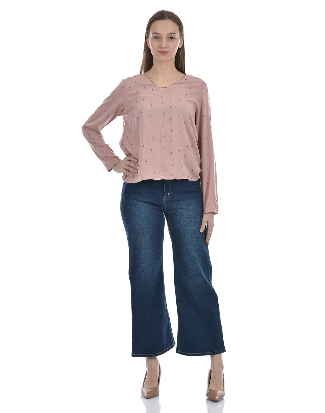 Numero Uno Women All Over Print Pink Top